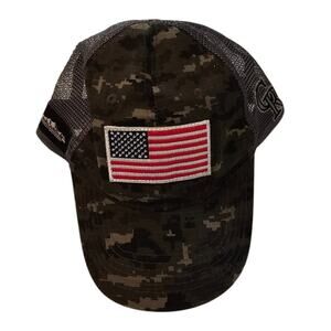 Colorado Rockies Avalanche Harley Davidson Trucker Hat Baseball USA Flag Camo